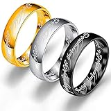 Geek & Glitter Lord of The Rings Ring | The One Ring, The Hobbit, One Ring to Rule Them All, LOTR, an Unexpected Journey, Battle of The Five Armies, Costume Merchandise Jewelry Gifts