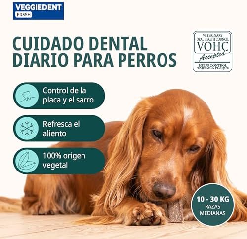 ® FR3SH™ Snack Dental para Perros Medianos 10-30kg | Control de la Placa y Sarro | Aliento Fresco y Saludable con Tecnología FR3SH™ | Cuidado Dental Diario | 15 Unidades