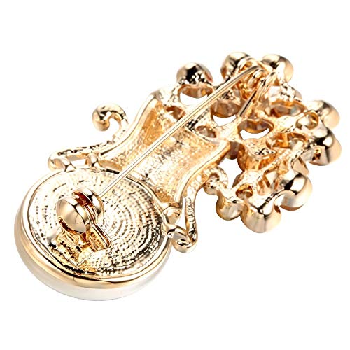 XLiang Romantic Women Jewelry Brooch Gold Plated Colorful Rhinestone Opal Vase Flower Breastpin Corsage Shawl Lapel Hijab pins - Thumbnail 2