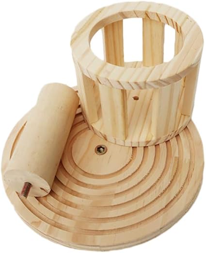 Popetpop Natural Wooden Rabbit Hay Feeder Hay Manger Hamster