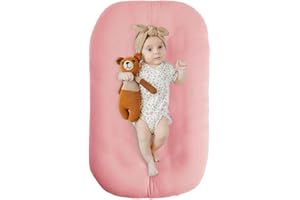 Beisurznga Baby Lounger - Baby Lounger for Newborn, Breathable & Soft Baby Nest Cover Co Sleeping for Baby 0-12 Months, Baby Essentials Gifts, Portable Infant Lounger, Baby Snuggle Lounger Me(Petal)