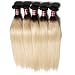 UNice 10A Grade Brazilian Straight Human Hair 1 Bundle T1B 613 Color Ombre Blonde Hair 100% Remy Human Hair Weaves Dark Roots Ombre Blonde Hair Wefts (12inch)