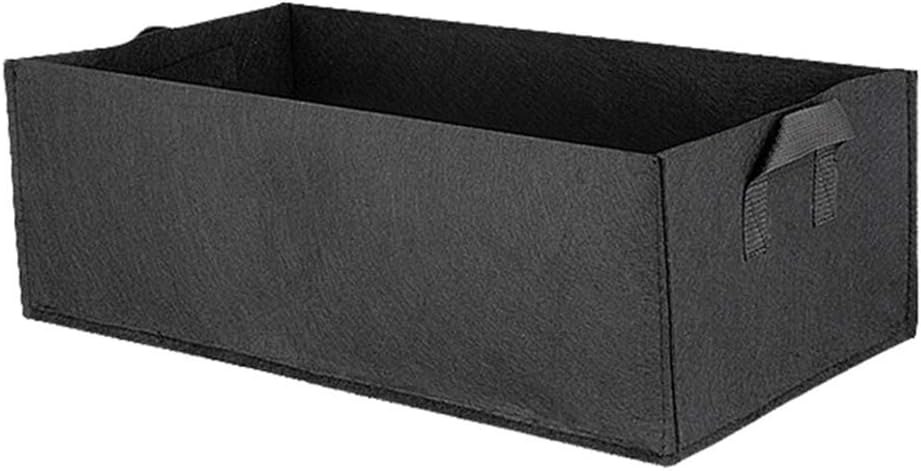 SADA72 Plant Grow Bag, Rectangle Non-woven Fabric Anti-Corrosion Vegetable Planter Grow Bag With Handle for Flowers Vegetables Tomato Potato Carrot etc (L,Black)
