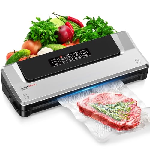 Photo 1 of Bonsenkitchen Vacuum Sealer Machine, Fast-Compact Food Sealer, Multi-Functional Food Vacuum Sealer with 5 Vacuum Bags & Accessory Hose, Technology for High-Speed Continuous Working, Silver
