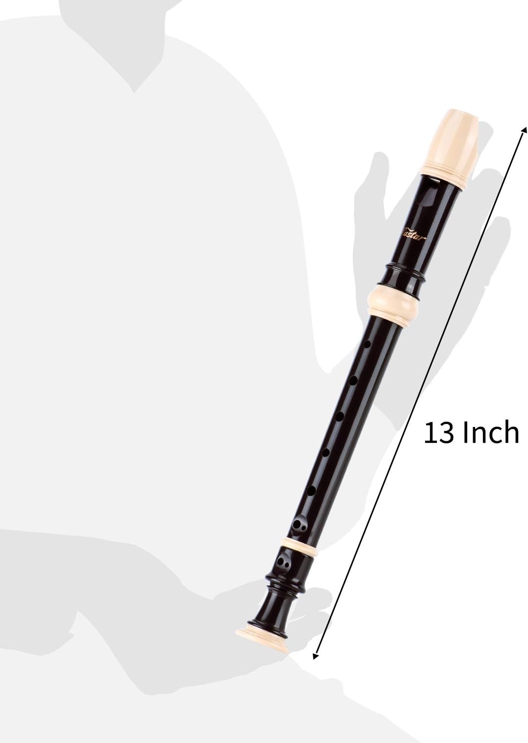Eastar Soprano Recorder for Beginners Kids Baroque style C Key ABS Classic 3 Piece with Cleaning Kit, Thumb Rest, Leather Bag - Image 4