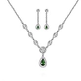 GULICX AAA Cubic Zirconia CZ Silver Plated Base Women's Party Jewelry Set Earrings Pendant Necklace