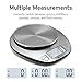 Etekcity Digital Food Weighing Scale Multifunction Kitchen Scale with Large Back-lit LCD Display, 11lb/5kg Baking & Cooking Scale, Liquid Volume Measurement, Stainless Steel