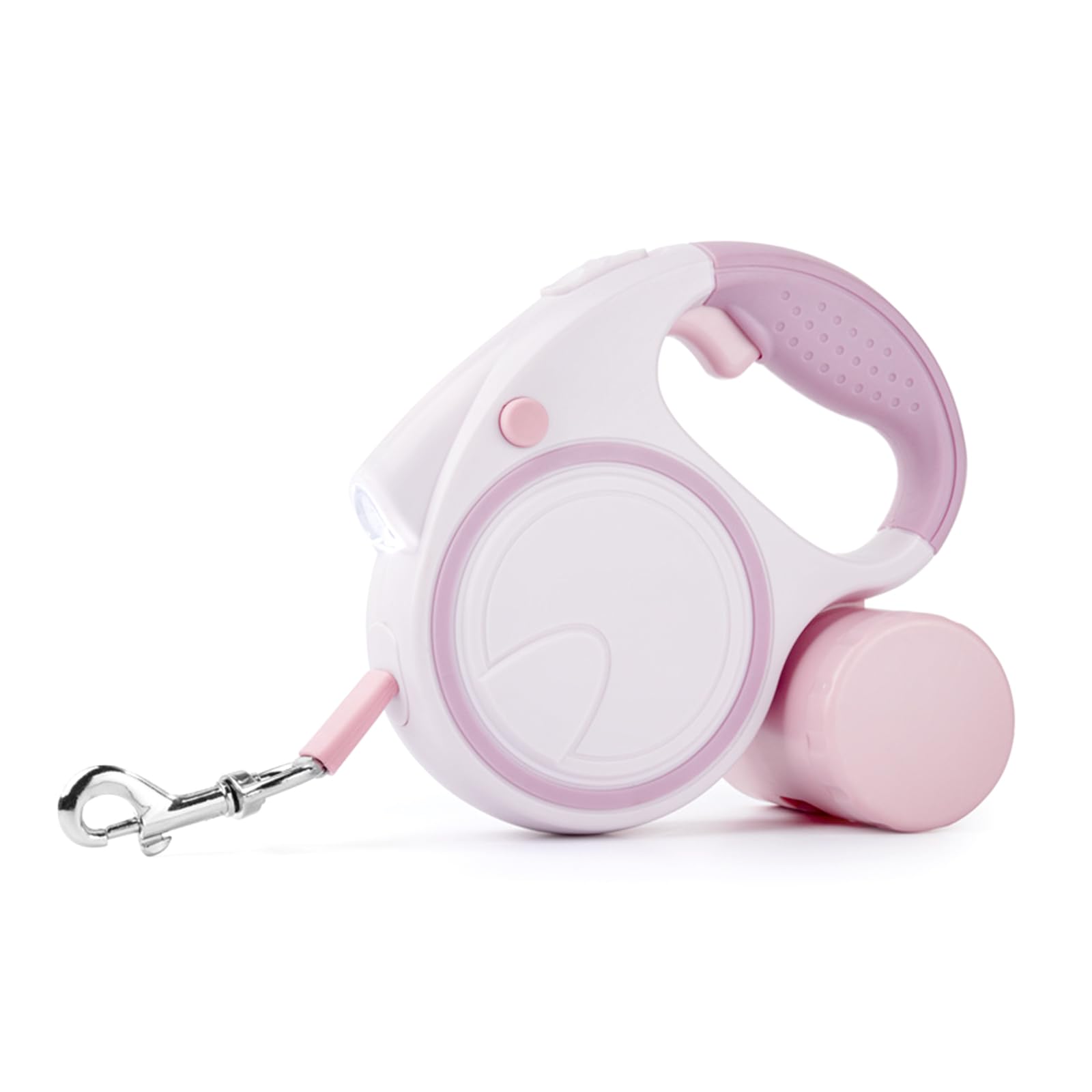 Retractable Dog Lead,Extendable Dogs Lead with LED Pet Retractable Lead with Anti-Slip Handle Detachable Poo Bag Holder for Small Medium Dogs Upto 25Kg with Anti-Slip Handle (Pink)