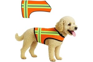 BUDDY GLOW Reflective Dog Vest – Fluorescent Orange | High-Visibility, Water-Resistant Safety Vest with Adjustable Fit for Da