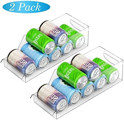 Alanda Refrigerator Storage Container Fridge Bins and Freezer Organizer Kitchen Organizer Pantry Cabinet for Soda Can Beer Can Soft Drinks 2 Set