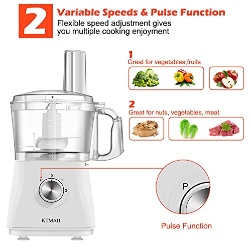 Food Processor KTMAII 8 in 1 Blender Food Processor Combo, 5Cup Food