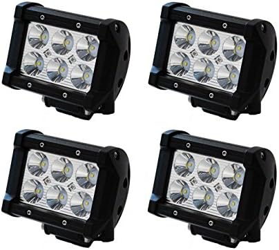 JVJAM 4PCS 4INCH 4" 18W CREE LED WORK LIGHT BAR SPOT FLOOD BEAM OFFROAD BOAT 4WD ATV SUV Offroad Tractor Jeep Truck TRAILER MINING 12V/30 A44