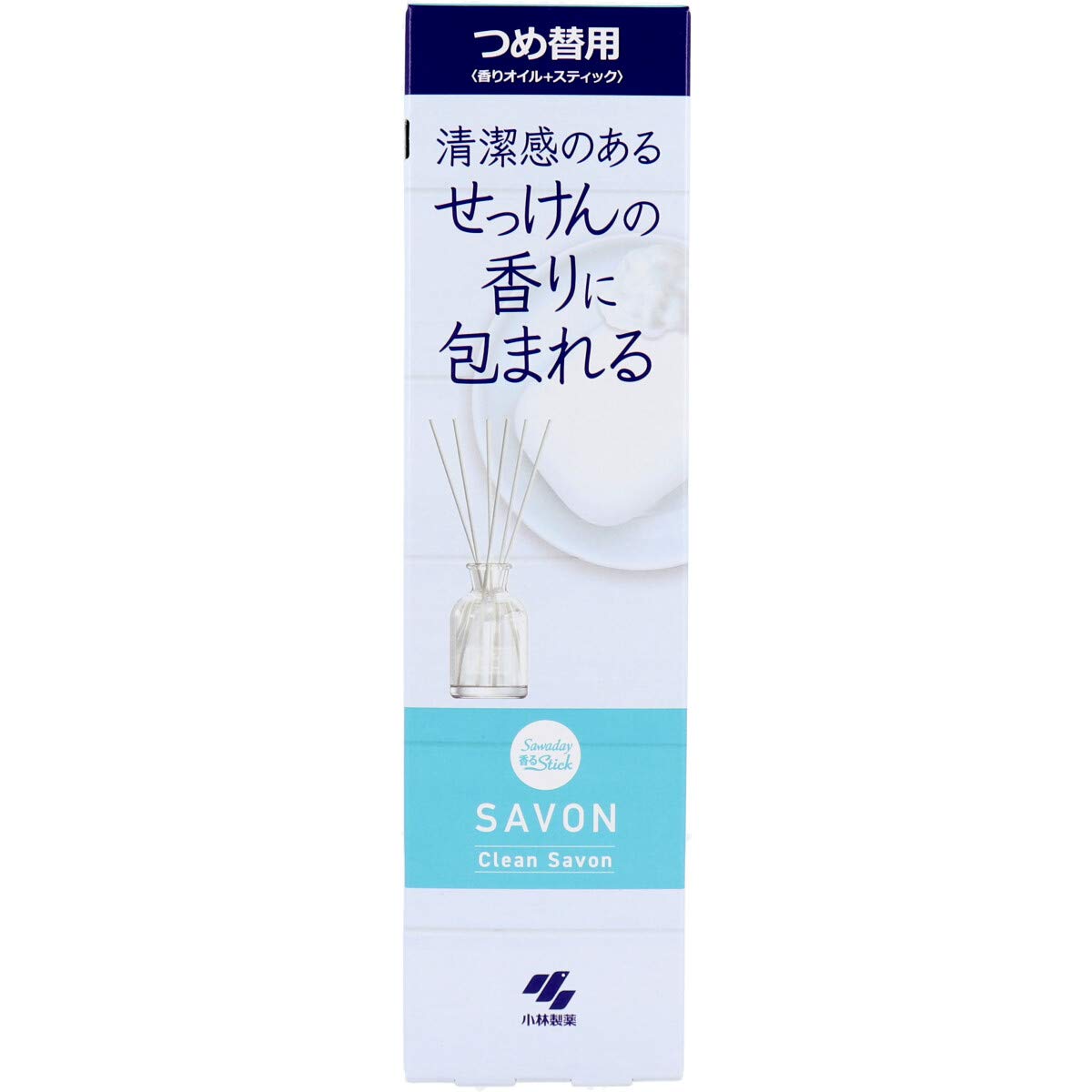 サワデー香るスティック SAVON(サボン) 清潔感のあるクリーンサボンの香り 芳香剤 部屋用 詰め替え用 70ml ルームフレグランス 小林製薬 の商品画像