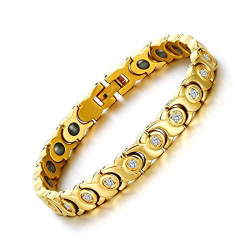 university trendz 18 k gold plated titanium health care bio energy bracelet
