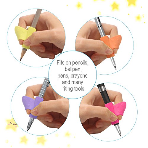 Pencil Grip, Children Pencil Holder Posture Correction Tool Writing Aid Grip for for Kids Student, Kindergarten and old people -6PCS