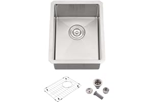 12 Inch Undermount Stainless Steel Bar Sink- Wesliv 12x16 Bar Sink Undermount Small Kitchen Sinks 16 Gauge Stainless Steel Outdoor Rv Wet Sinks with Bottom Grid & Drain