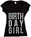 Birthday Girl | Cute Sexy Cool B-Day Bar Crawl Party Ladies' Deep V-Neck T-Shirt-(Black,2XL)