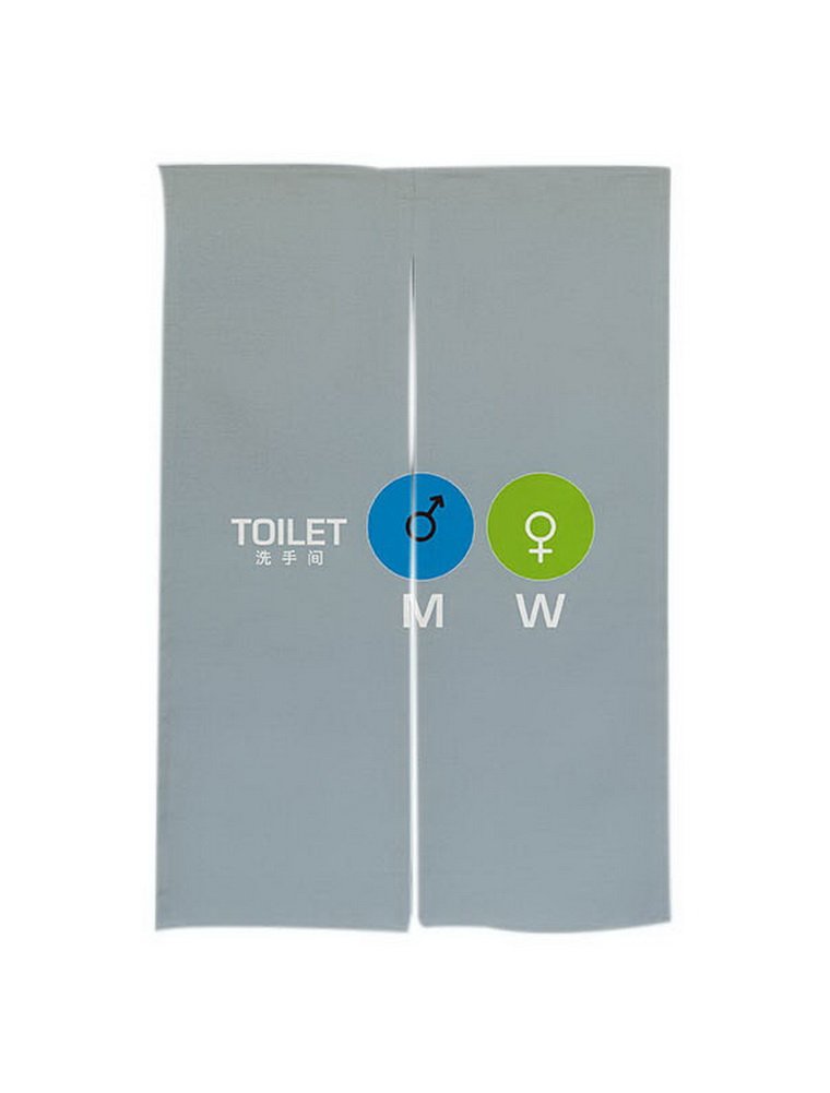 Bathroom Door Curtain Linen Restroom Door Curtain Toilet B074PQ9VTR