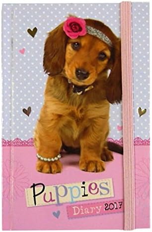 2017 Hard Cover Pocket Diary - Puppies - Day to View - 147mm x 95mm
