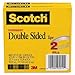 Scotch 665 Double-Sided Office Tape, 1/2 Inch x 900 Inches, 1-Inch Core, Clear - 4 Rolls