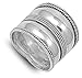 Sterling Silver Women's Bali Rope Ring Wide 925 Band Milgrain Fashion Sizes 5-12