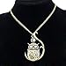 Q&Q Fashion Gold Plated Vintage Ornate 3D Owl Moon Watch Clock Hand Gear Cog Steampunk Chain Fancy Dress Necklace