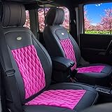 FH Group Pink/Black PU204PINKBLACK102 Victorian Style Luxurious Leatherette Cushion Pad Seat Covers-Fit Most Car, Truck, SUV, or Van
