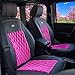 FH Group Pink/Black PU204PINKBLACK102 Victorian Style Luxurious Leatherette Cushion Pad Seat Covers-Fit Most Car, Truck, SUV, or Van