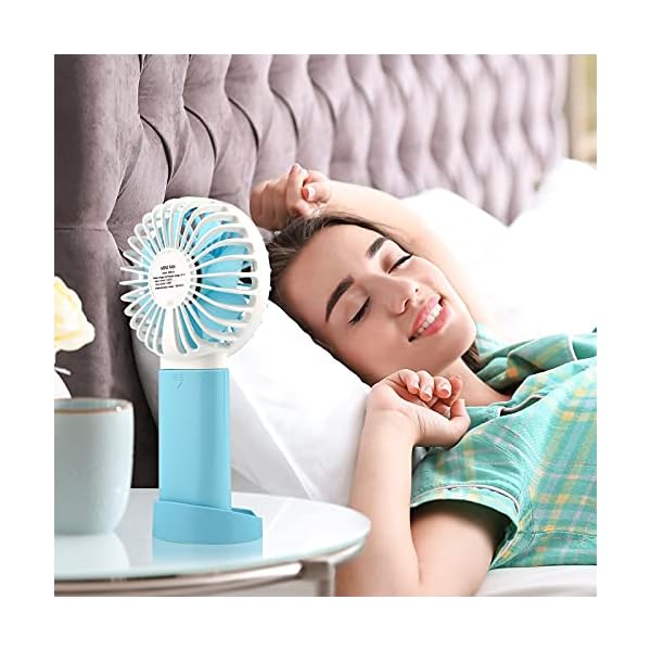Lidasen-Mini-Handheld-Portable-Fan-USB-Fan-Rechargeable-Battery-2400-mAh-Desk-Table-Fan-Cooling-Electric-Fan-3-Speeds-for-Home-Travel-Office-Sport-Outdoor-School-Blue Lidasen Mini Handheld Portable Fan, USB Fan Rechargeable Battery 2400 mAh, Desk Table Fan Cooling Electric Fan 3 Speeds…