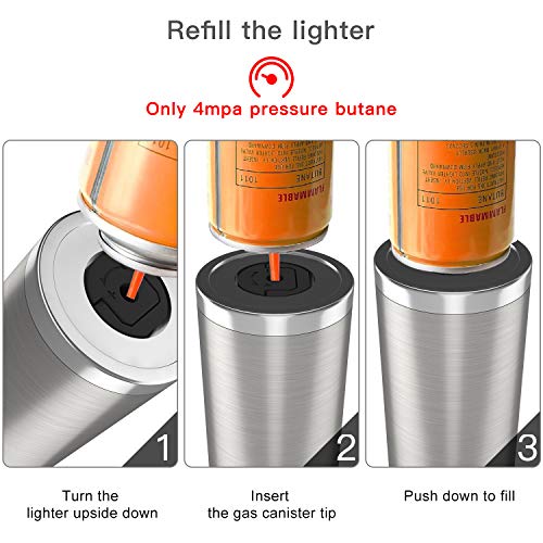 Torch Lighter Butane Gas Lighter Jet Flame Flexible Long Neck Refillable Fire Lighter for Grill Gas Hob Stove Oven Wood Fireplace BBQ Camping Gas Fire Pit Fire Pot Metal Lighter(Butane Not Included) - Thumbnail 4