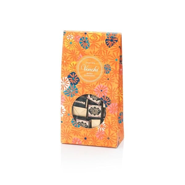 VENCHI – MURRINE GIFT BOX WITH 25 CREMINO EXTRA DARK CHOCOLATES, WITH MEDITERRANEAN ALMOND PASTE AND CREAMY PIEDMONT HAZELNUT GIANDUJA CHOCOLATE, GLUTEN-FREE AND VEGAN