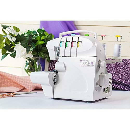 Crafter's Companion Gemini Lock Pro Serger, Color-Coded Threading Guide, Dial Stitch Length, Presser Foot Pressure Adjustment - Thumbnail 2