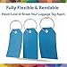 Shacke Mini Luggage Tag with Full Privacy Cover and Stainless Steel Loop (6pk, Aqua Teal)