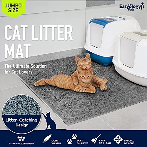 Easyology Jumbo Cat Litter Mat , 47" x 36" , Extra Large Kitty Litter