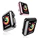 [3 Pack] L K Case for Apple Watch 42mm Series 2 3 with Built-in TPU Screen Protector iWatch All Around Protective Case HD Clear Slim Thin TPU Cover (Clear, Black, Rose Gold)