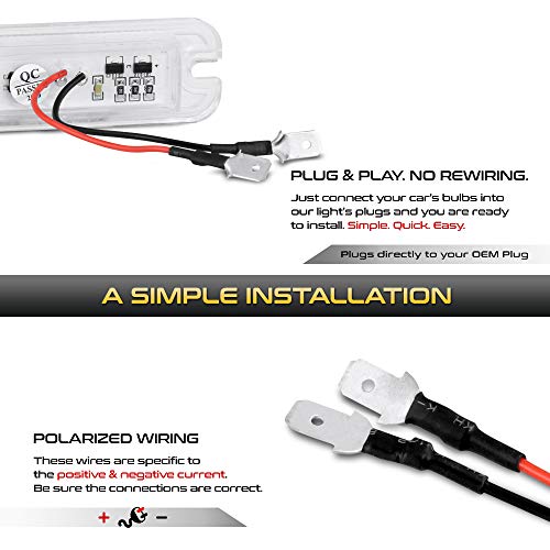 VIPMOTOZ Full LED License Plate Light Lamp Assembly Replacement For Mercedes-Benz W463 G-Class Wagon AMG - 6000K Diamond White, 2-Pieces