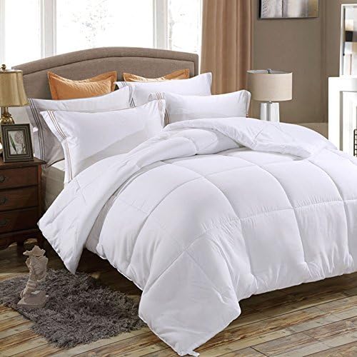 Juwenin bedding,Down Alternative Comforter, Duvet Insert, Medium Weight for All Season, Fluffy, Warm, Twin, Pure White