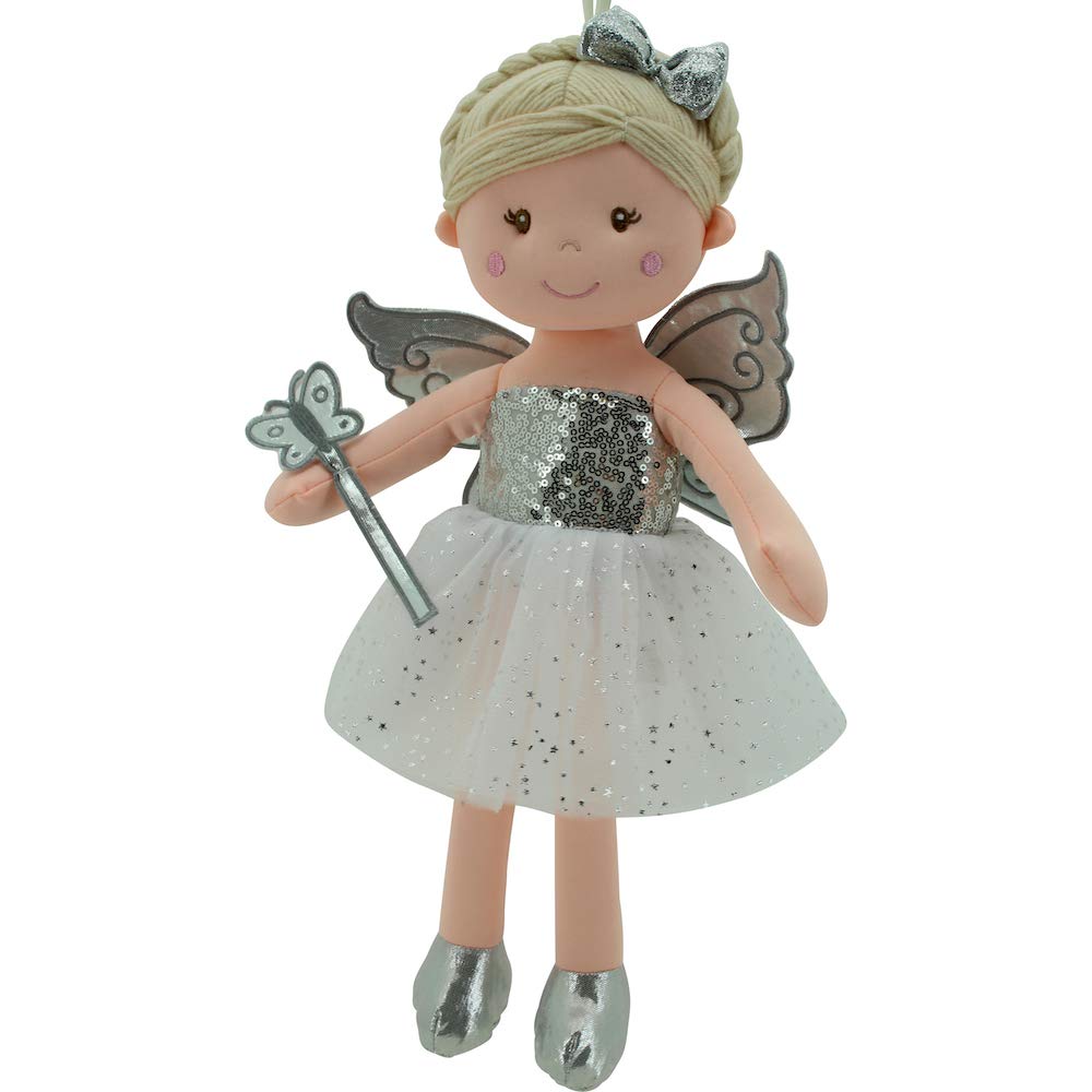 Sweety Toys 11797 Rag Doll Fairy Plush Toy Princess 45 cm Silver