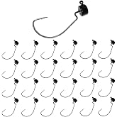 Reaction Tackle Mushroom Jig Heads for Ned Rig Finesse Bass Fishing, Stand-Up Design with Standard and EWG Hook Options (25-Pack)