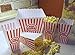 Retro Popcorn Set Bowl Plastic Classic Tub Red & White Striped Container Container Movie Theater Bucket Reusable Set Of 5