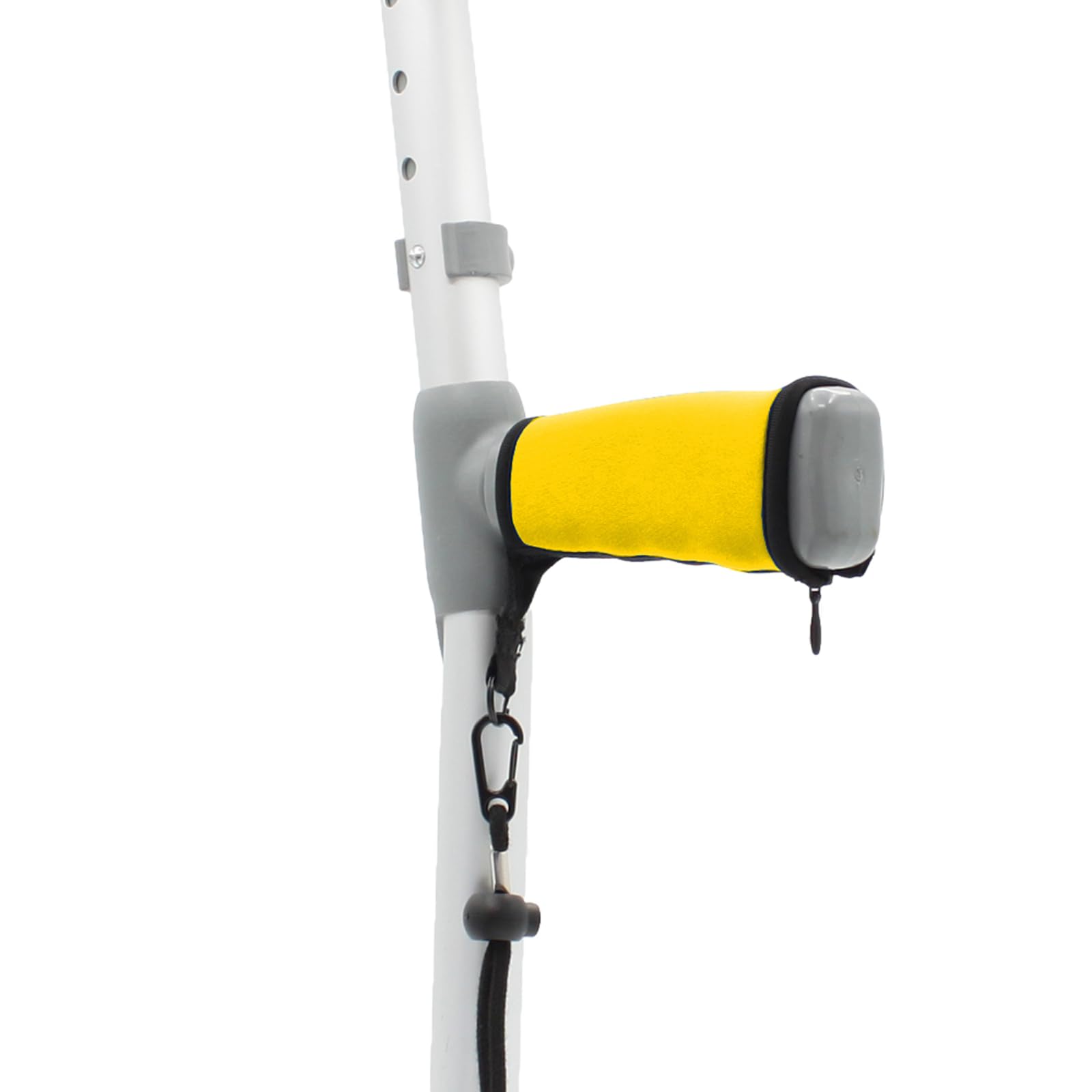 Pair of Yellow Padded Neoprene Crutch Handle Grip Covers for Comfort with Wrist Strap - by Lifeswonderful