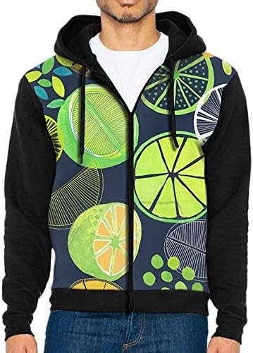 LANOMY Orange Print Men's Hooded Sweatshirts Casual Hoodies