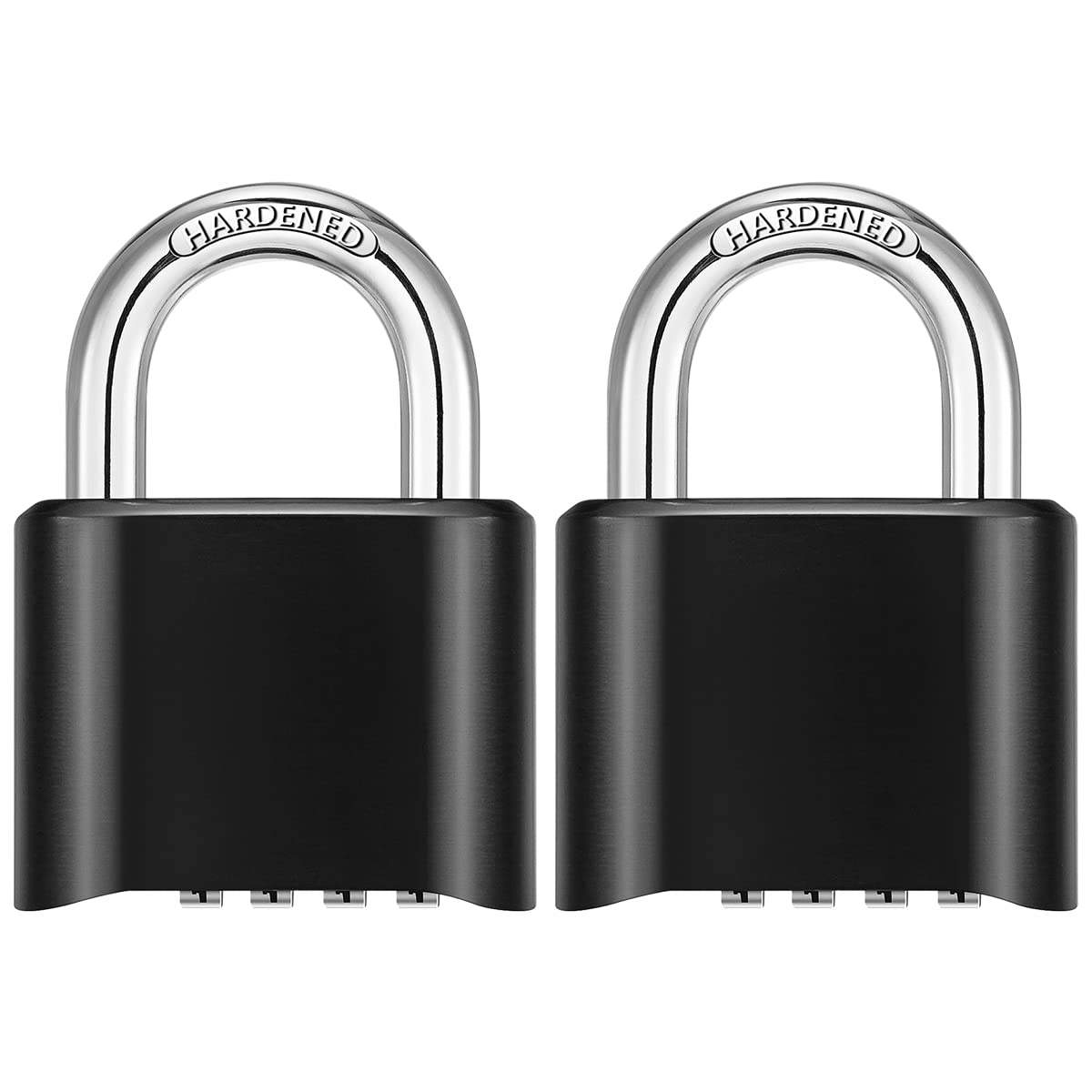 NUZAMAS Pack of 2 Heavy Duty Combiniation Padlock - 4 Wheels Combination Padlock - Zinc Alloy for Corrosion Resistance - Waterproof Keyless-Lock for Home, School & Garage Locker-Black