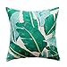 ULOVE LOVE YOURSELF Tropical Leaves Throw Pillow Covers Palm Leaf Decorative Pillow Cases Farmhouse Summer Decor Cushion Covers 18 X 18 Inch,4 Pack for Sofa Couch Porch(Plants-1)
