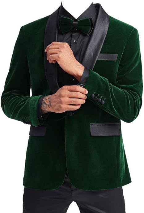 Mens Tuxedo Designer Slim Fit Jacket Green Velvet Blazer Dinner Party Wear Groomsmen Jacket Coat 