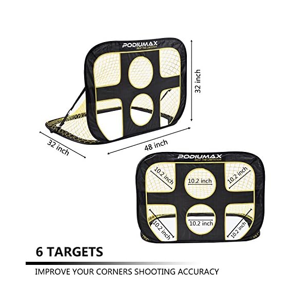PodiuMax 2 in 1 Pop Up Kids Soccer Goal Indoor/Outdoor Soccer Target