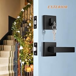 Probrico Flat Black Passage Door Lever with Single