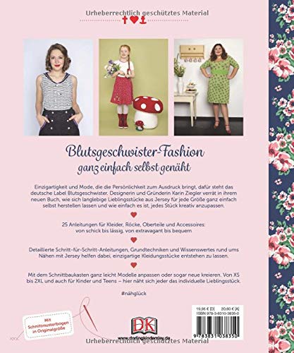 Nahgluck 25 Zeitlose Jersey Lieblinge Von Xs Bis 2xl Mit Schnittmusterbogen In Originalgrosse Amazon De Ziegler Karin Bucher