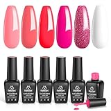 Beetles Gel Nail Polish Set - 6 Colors Hot Pink