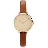 Breda Beverly Round Watch, 25mm &ndash; 18K Gold-Plated Stainless Steel Case, Black Leather Strap, Japanese Quartz Movement